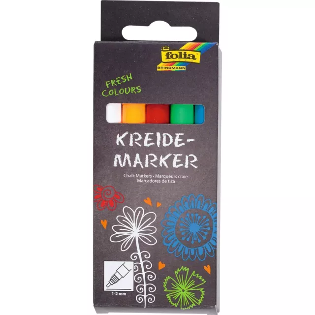 5 folia FRESH COLOURS Kreidemarker farbsortiert 1, NUEVO