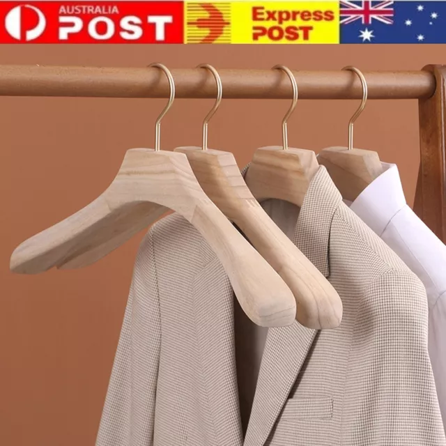 High-Grade Wide Shoulder Wooden Coat Hangers Suit Wood Hanger Rack Wardrobe New