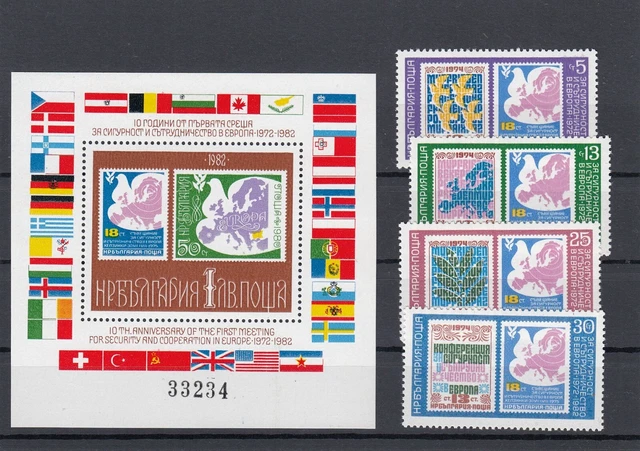 Bulgarien 1982 J. postfrisch  Block  MiNr. 126/Satz Nr.3119-3122 MNH(**)