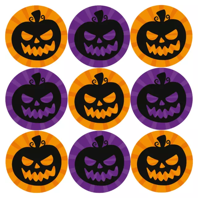 144 Pumpkin Silhouette Reward Stickers for Halloween Party Bags Sweet Cones
