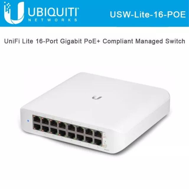UBIQUITI UNIFI SWITCH Lite 16 PoE 45W USW-Lite-16-PoE Managed Switch ...