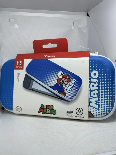Super Mario Pop Art Slim Carrying Case for Nintendo Switch Lightweight Zip, Blue