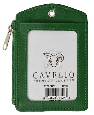 Cavelio Genuine Leather Badge/ID Holder+Credit Card Holder & Lanyard Selections