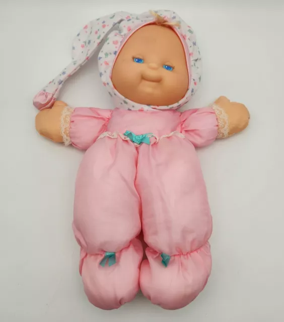 Fisher Price Puffalump Kids Plush Baby Doll Blonde Pink Stars VTG 1991 No Light