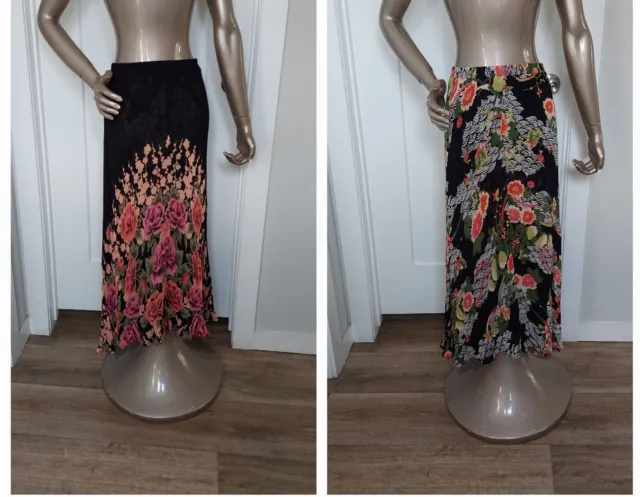 Reversible  Black and Floral Print Skirt, Size S