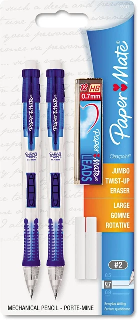 Paper Mate 56047Pp Clear Point Mechanical Pencil Starter Set, 0.7 Mm, Randomly A