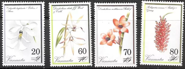 Vanuatu Sg572/5 1991 Surcharge Set Orchids  Mnh