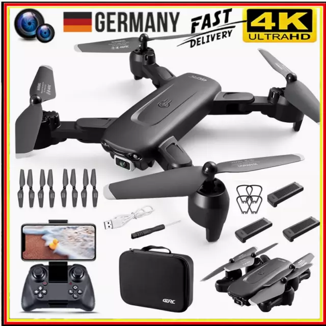 Faltbar WIFI FPV Drohne Mit 4K Kamera Mini Selfie Quadrocopter RC Drone +3 Akkus