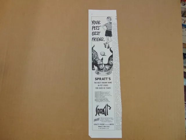 1949 SPRATT'S PET FOOD YOUR PETS BEST FRIEND vintage art print ad