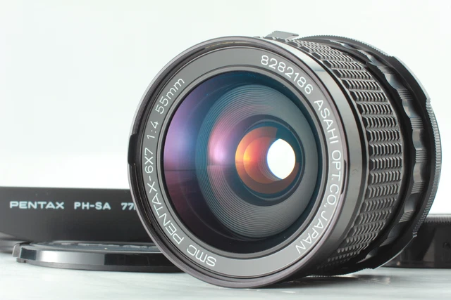 [ près De Mint Avec / Capuche] Smc pentax 6x7 55mm f4 Objectif Grand Angle 67 II