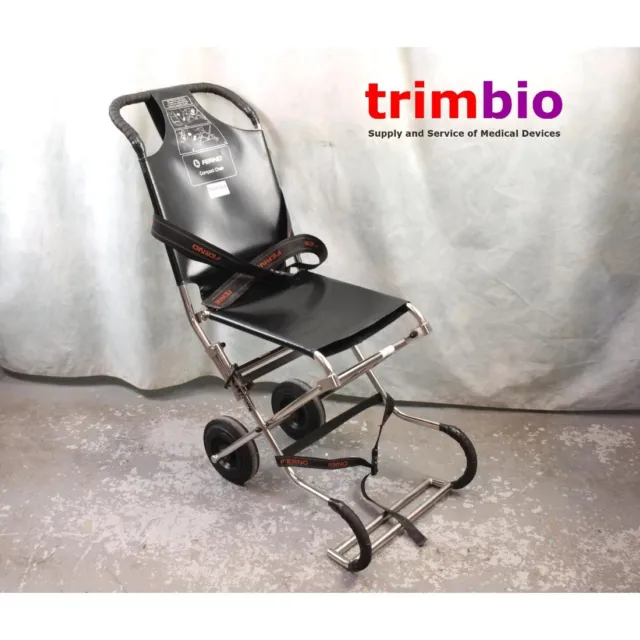 Ferno Compact 2 Evacuation Carry Chair Black New Straps - New Rubber Foam