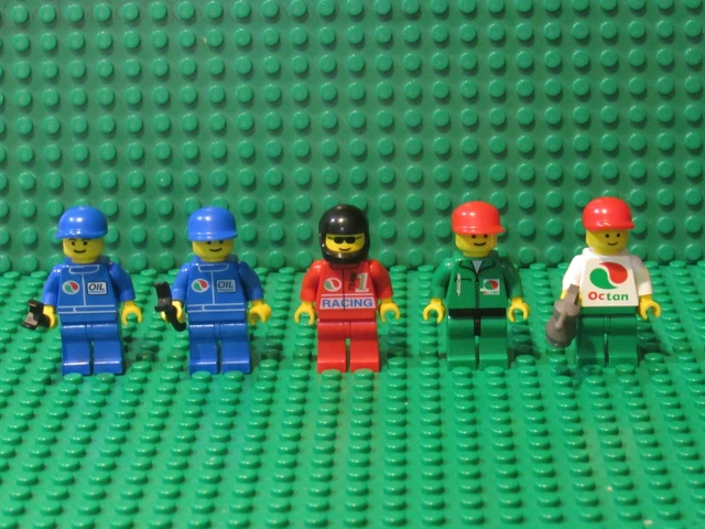 Lot of 5 LEGO Vintage Classic Town Minifigs Octan Race Team Racing Driver OR12
