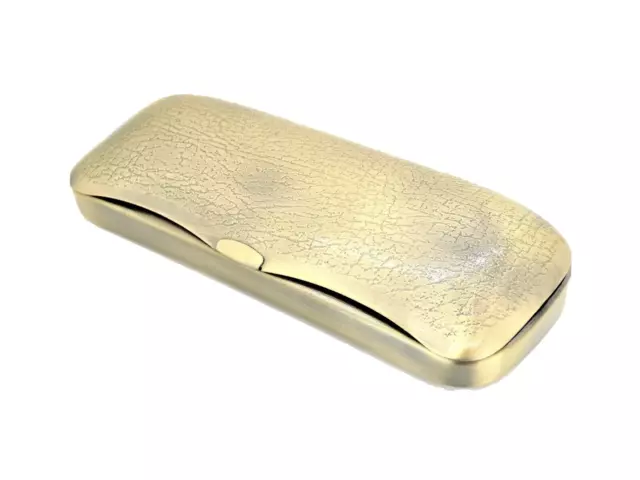 VINTAGE METALL CASE ANTIK-GOLD LOOK Brillenetui Brillencase Brillenbox NEU NEW