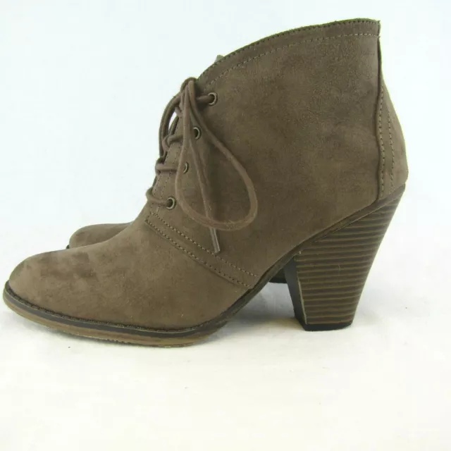 CHANEL WOMENS SUEDE Lace Up Stitched Logo Ankle Boots Brown Size 38.5 8.5  $423.01 - PicClick