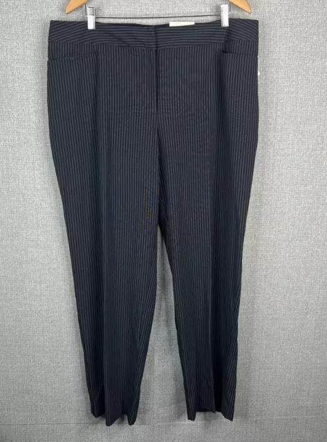 Apt 9 Maxwell Pants Womens 18 Navy Blue Striped Dress Pant Trouser Career New