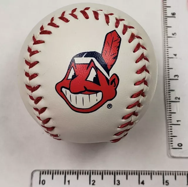 Vintage 1990's Cleveland Indians Chief Wahoo Mini Baseball 2" Diameter Stitched 3