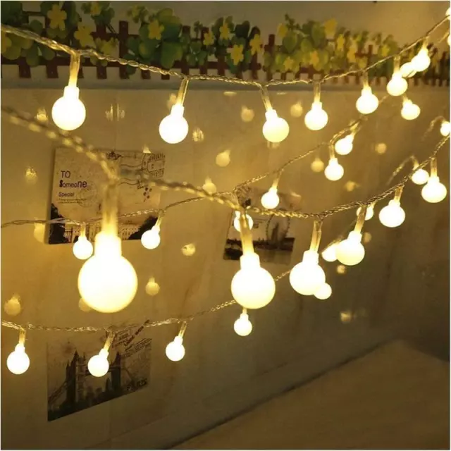 10M Ball LED String Lights Outdoor Ball Chain Lights Garland Lights Bulb Fairy L