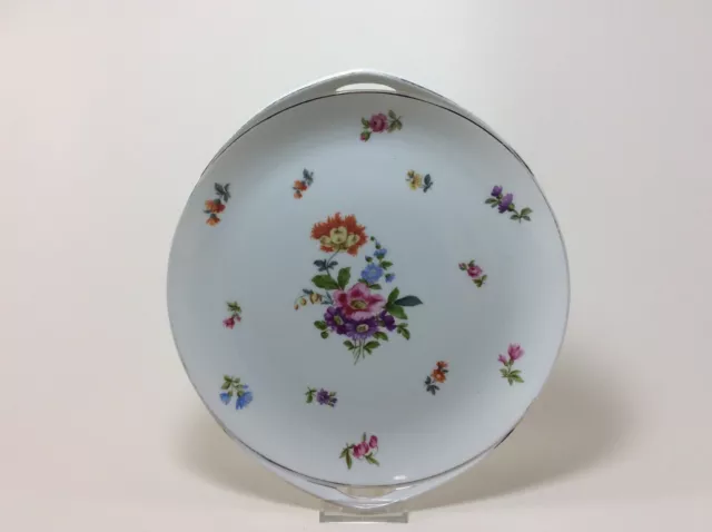 Rosenthal Selb Bavaria Donatello Kuchenplatte Blumen Sommerstrauß Griffe 30 cm