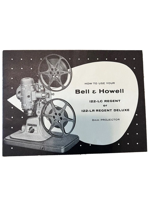 Livre d'instructions vintage pour projecteur Bell & Howell Regent 8 mm