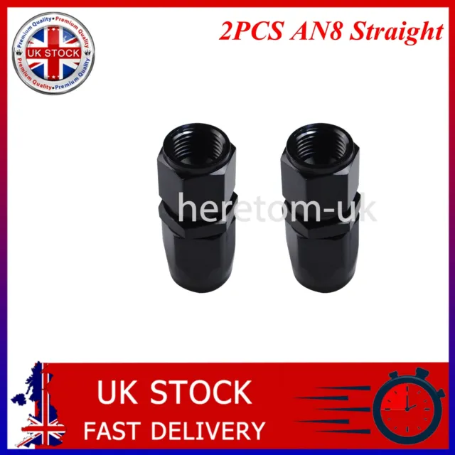 2x AN-8 AN8 8-AN Straight Swivel Fast Flow CPE Oil Fuel Hose End Fitting Adaptor