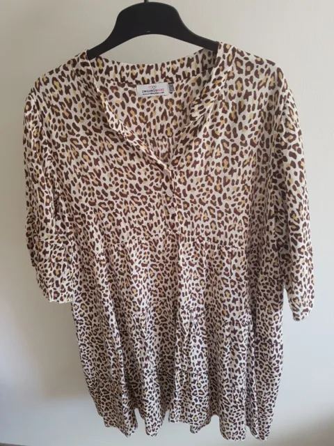 Zwillingsherz Damen Kleid Leoparden Muster OneSize 40/42/44 NEU