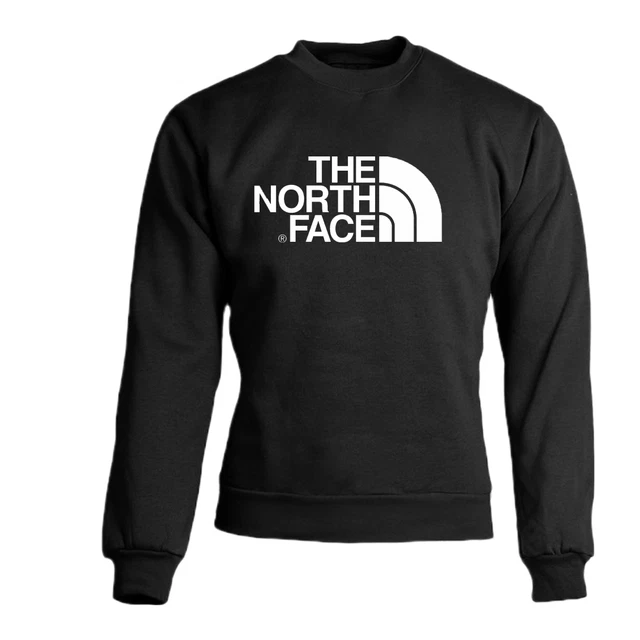 Felpa uomo donna nera north face maglia felpata girocollo unisex