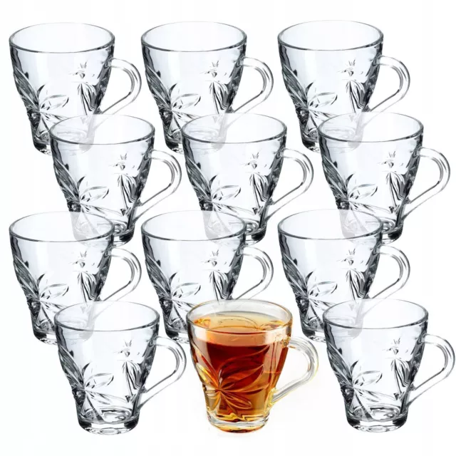 KADAX Vasos de té, juego de 12, vasos con asa, vasos de agua, 12 piezas, 250 ml