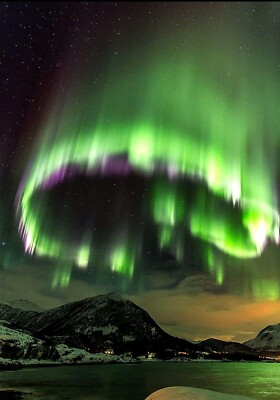 AURORA BOREALE ALASKA NORVEGIA POSTER LOCANDINA QUADRO ADESIVO CALENDARIO 