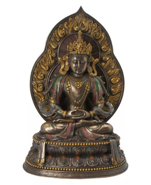 Amitayus Buddha des unermeßlichen Lebens Skulptur Statue Figur Nepal bronziert