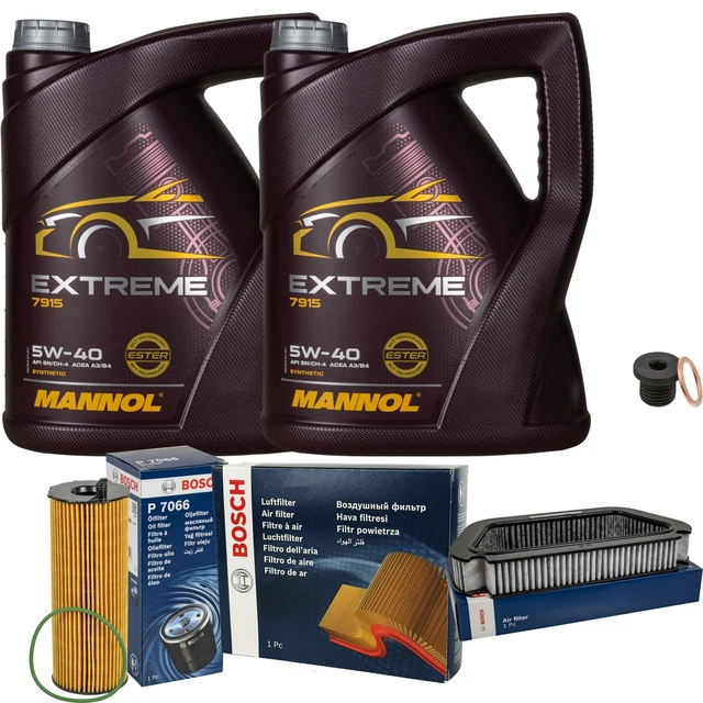 Kit Vidange Complet Bosch + MANNOL Extreme 5W-40 5L Pour Nissan Juke 1.2 DiG-T – Filtres à Huile Et Air Inclus