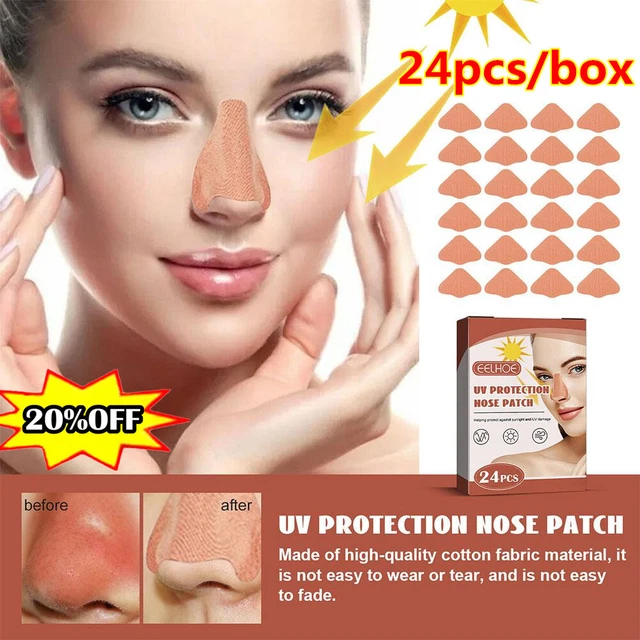 24 piezas protector solar nariz parche UV protección nariz máscara cuidado de la piel protección solar