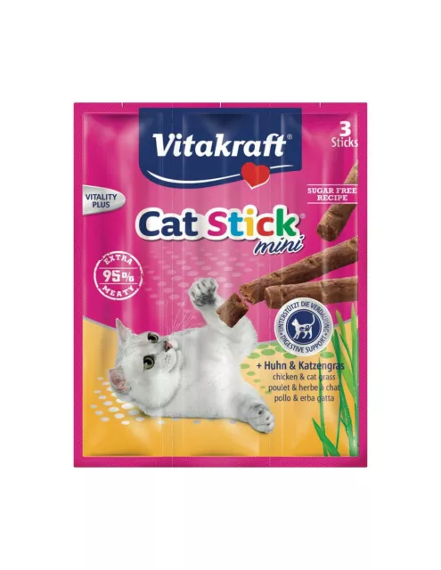 VITAKRAFT Food CAT STICK MINI Chicken & Cat Grass Envelope 3x18 gr on sale