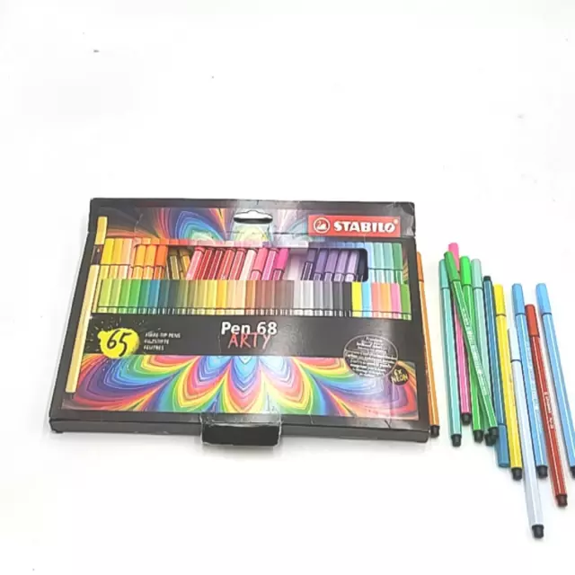 STABILO Pen 68 ARTY Filzstift 65er Pack 65 verschiedenen Farben School Set Kreat