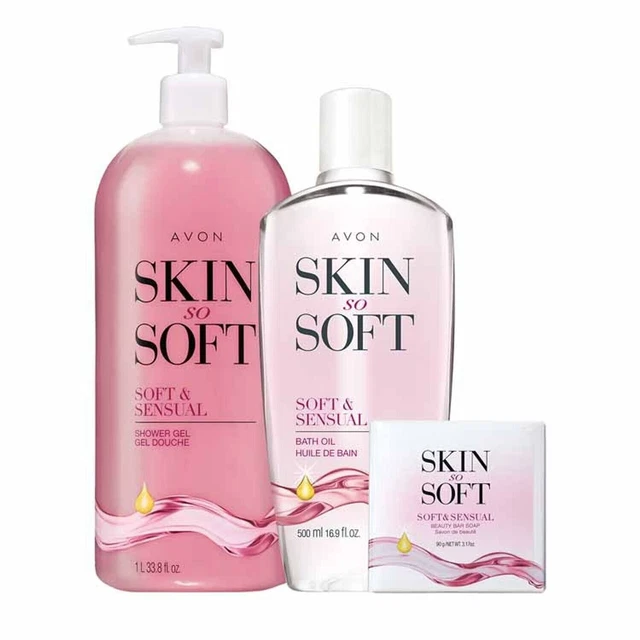 Juego de 3 piezas Avon SSS Skin So Suave Suave Suave y Sensual Aceite de Baño Jabón de Gel de Ducha ¡NUEVO!¡!
