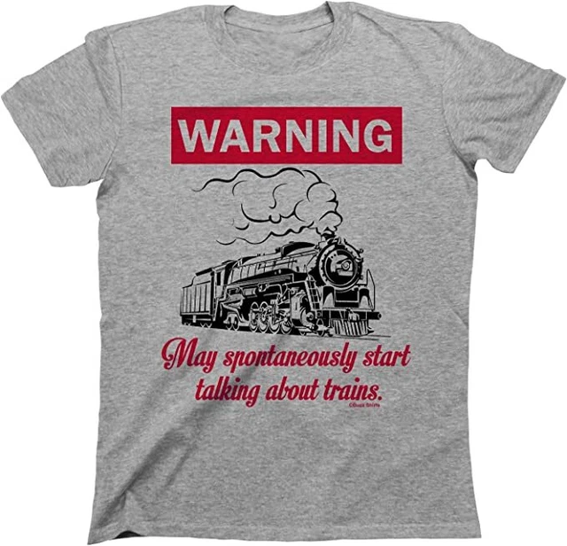 WARNING May Spontaneously Start Talking About TRAINS Unisex ORGANIC T-Shirt