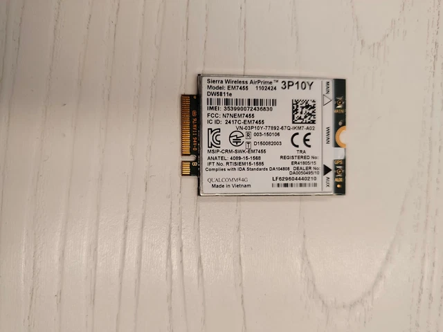 Lenovo EM7455 4G LTE Modul für ThinkPad X1/X2/T460/P50 Serie Lenovo EM7455 4G LTE Modul für ThinkPad X1/X2/T460/P50 Serie