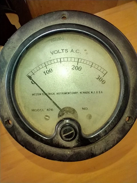 Vintage Weston Electrical Instruments Volts AC Model 476 Newark NJ USA Vintage Weston Electrical Instruments Volts AC Model 476 Newark NJ USA