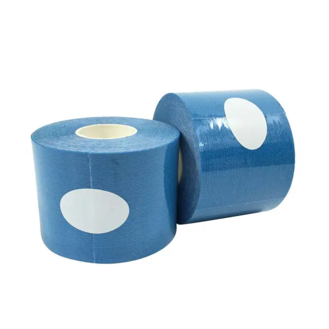 1 pegatina muscular elástica adhesiva deportiva con vendaje con cinta de rollo (azul claro)
