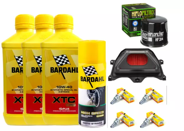 Kit Tagliando Yamaha/Yzf/R6 600 Bardahl Xtc 10W40 Filtro Olio Aria Candele Spray