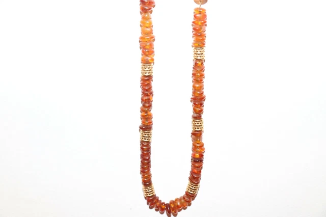 Collier Ancien En Ambre Baltique - Perles Facettées Fait Main 84 Cm - 120 G