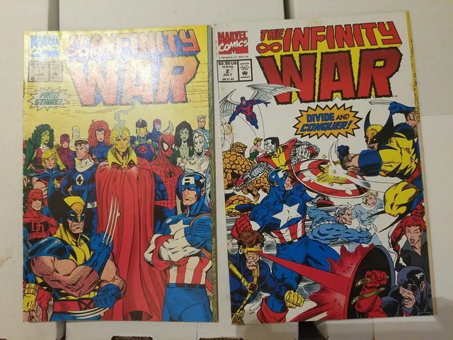 Lot of *2* Marvel:  INFINITY WAR #1 & #2 1992 Wraparound Covers