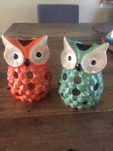 candle holders vintage Ceramic Owl