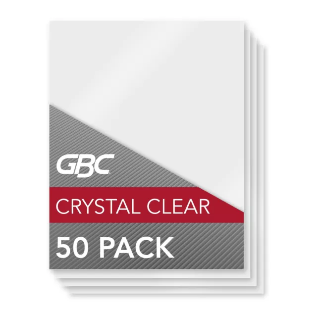 GBC Crystal Clear Thermal Laminating Pouches, Letter Size, 10 mil, 50 Pack