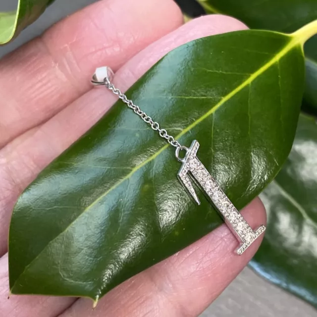 18K White Gold Pave Diamond Infinity Number 8 Drop Pendant or Earring Jacket