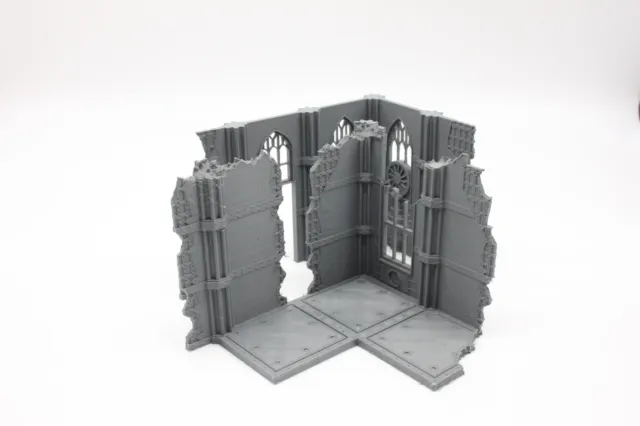 Grande pacchetto di edifici gotici in rovina terreno paesaggistico per giochi di guerra in miniatura 7