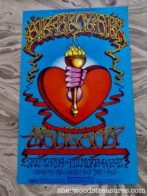 1St Print Rick Griffin's Bg-136, Janis Joplin, Framed Poster