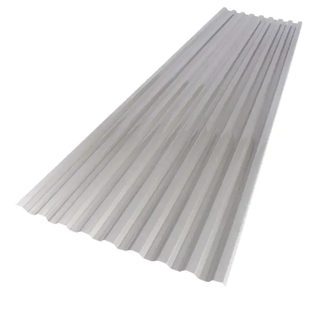 ROOF PANEL 26 In. X 6 Ft. Opal Polycarbonate Corrugated Sheet Durable Silver New