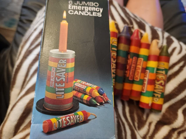 LOT OF 2 SETS Jumbo Emergency Life Lite Saver Candles Never Used with Boxes Tins
