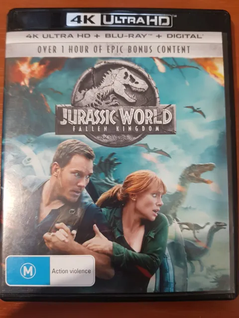 Jurassic World Fallen Kingdom 4K Ultra Hd & Blu Ray - Chris Pratt Free Post