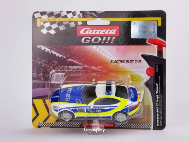 Slot car carrera Go 64118 - Mercedes-Amg Gt Coupé " Police " 1:43